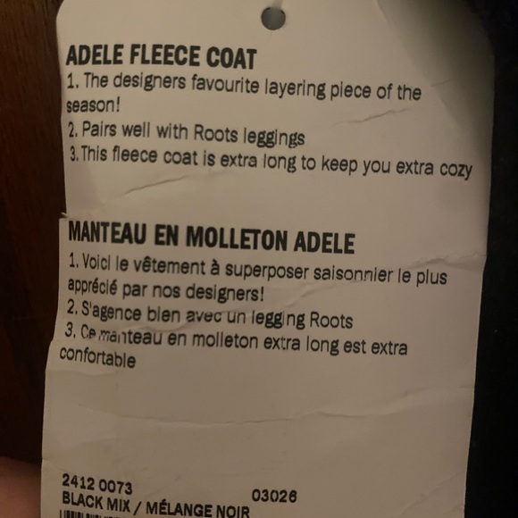 Roots - Size M black long fleece with front zip and hood - Picture 6 of 11